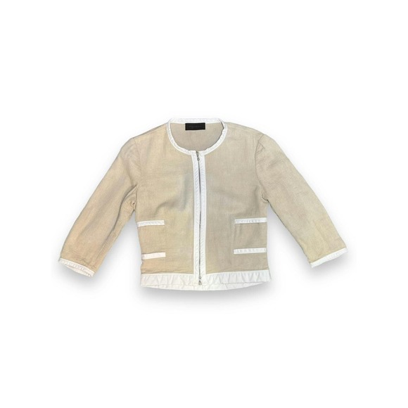 Narciso Rodriguez Ecru Wool Skirt Jacket Suit Set Size US 6 - Picture 2 of 14